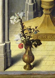 Vase mit Blumen, ca. 1445 (Detail)